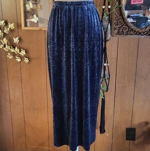 I.N. Studio Deep Blue Velvet Maxi Skirt